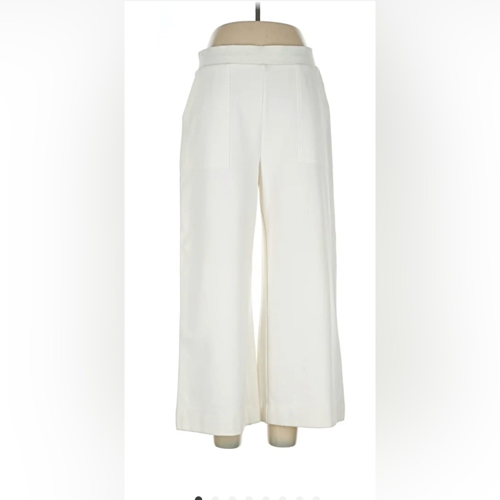 Jones New York Stretch Pull On Wide Cropped Leg Pant XS Ivory